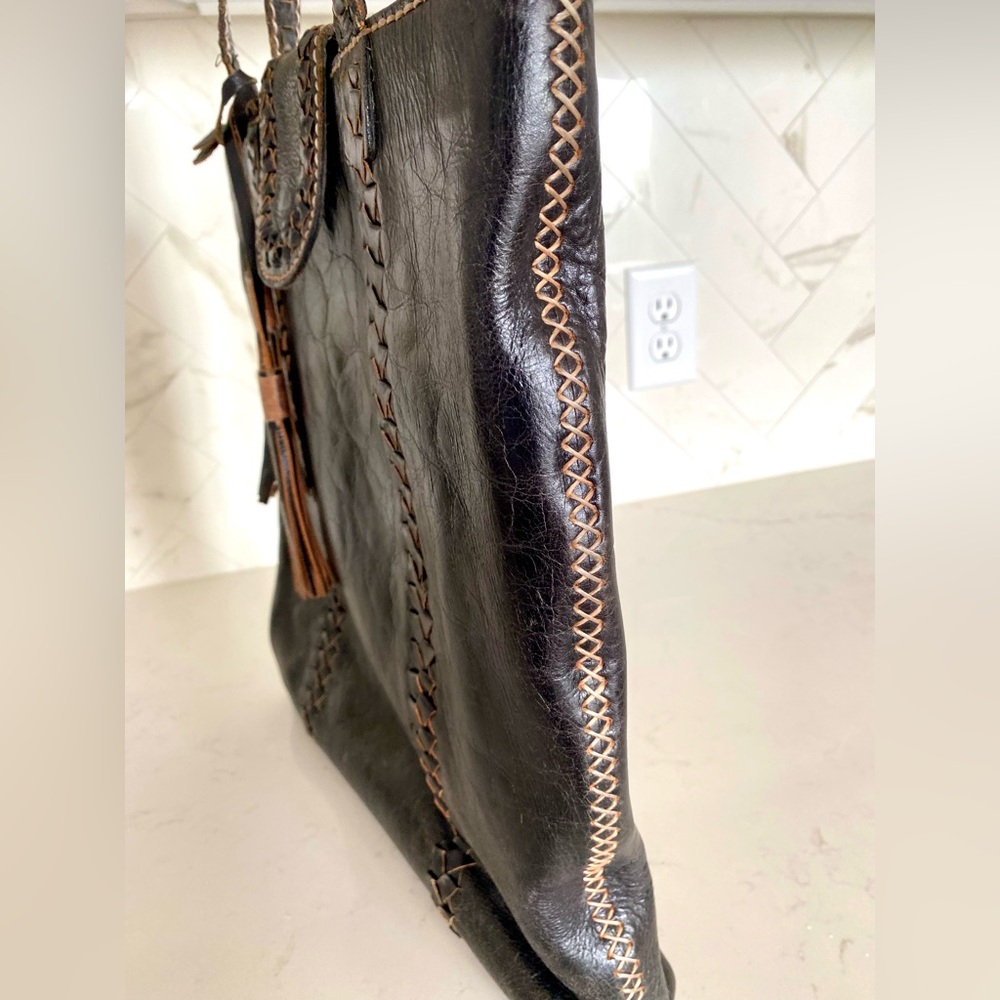Leather Hand Stitched Tote - Picture 4 of 11